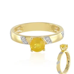 Gelber Madagaskar-Saphir-Silberring