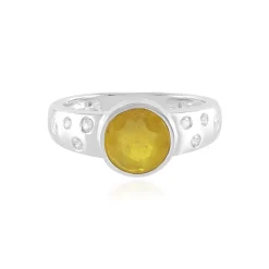 Gelber Madagaskar-Saphir-Silberring