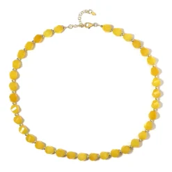 Gelber Quarz-Silberhalskette