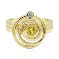 Gelber Saphir-Silberring