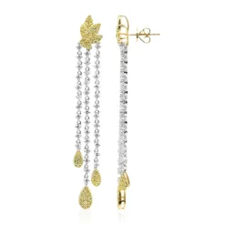 Gelber SI2 Brillant-Goldohrringe (CIRARI)