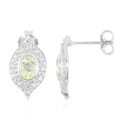 Gelber Skapolith-Silberohrringe