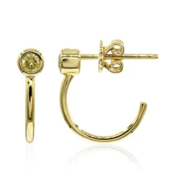 Gelber VS1 Brillant-Goldohrringe