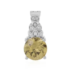 Gelber Zirkon-Silberanhänger