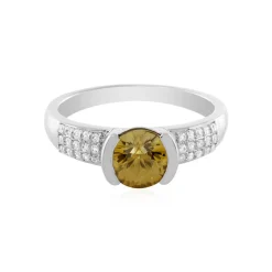 Gelber Zirkon-Silberring