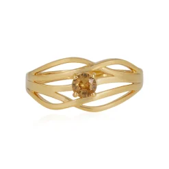 Gelber Zirkon-Silberring