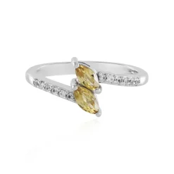 Gelber Zirkon-Silberring