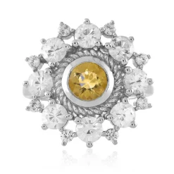 Gelber Zirkon-Silberring