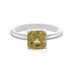 Gelber Zirkon-Silberring