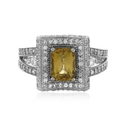 Gelber Zirkon-Silberring