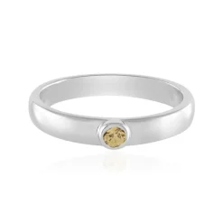 Gelber Zirkon-Silberring