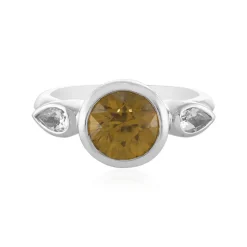 Gelber Zirkon-Silberring