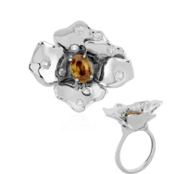 Gelber Zirkon-Silberring (SAELOCANA)