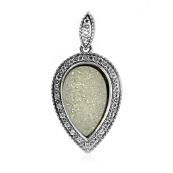 Glitzer-Achat-Silberanhänger