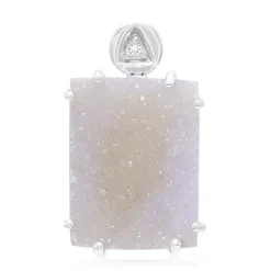 Glitzer-Achat-Silberanhänger