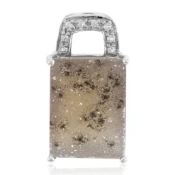 Glitzer-Achat-Silberanhänger