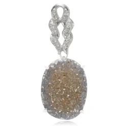 Glitzer-Achat-Silberanhänger