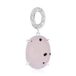 Glitzer-Achat-Silberanhänger