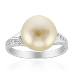 Goldene Kabira-Südseeperlen-Silberring (TPC)