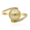 Goldene Süßwasserzuchtperlen-Goldring (CIRARI)