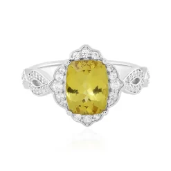 Goldener Apatit-Silberring