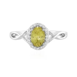 Goldener Apatit-Silberring