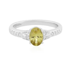 Goldener Apatit-Silberring