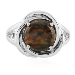 Goldener Pietersit -Silberring