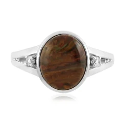 Goldener Pietersit -Silberring