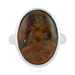 Goldener Pietersit -Silberring