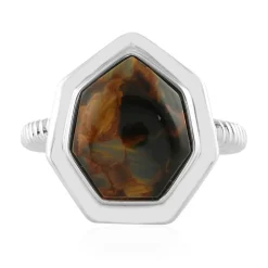 Goldener Pietersit -Silberring