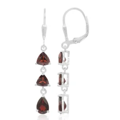 Granat-Silberohrringe