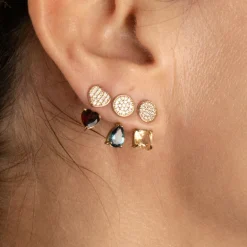 Granat-Silberohrringe