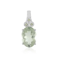 Grüner Amethyst-Silberanhänger