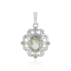 Grüner Amethyst-Silberanhänger