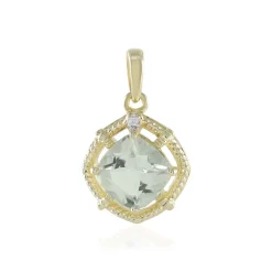 Grüner Amethyst-Silberanhänger