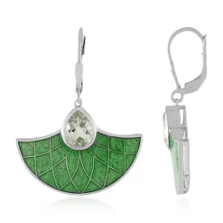 Grüner Amethyst-Silberohrringe (Adela Silber)