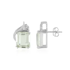 Grüner Amethyst-Silberohrringe