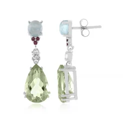 Grüner Amethyst-Silberohrringe