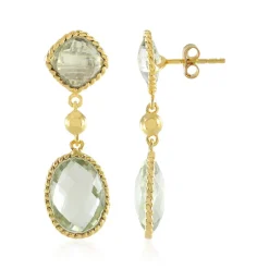 Grüner Amethyst-Silberohrringe (Faszination Türkis)