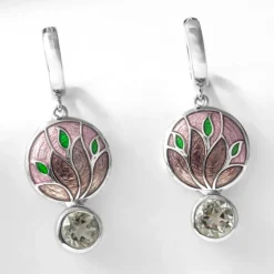 Grüner Amethyst-Silberohrringe (Adela Silber)