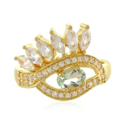 Grüner Amethyst-Silberring