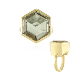 Grüner Amethyst-Silberring