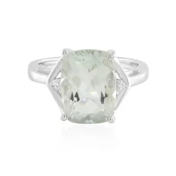 Grüner Amethyst-Silberring