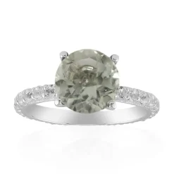 Grüner Amethyst-Silberring