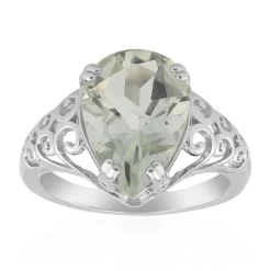 Grüner Amethyst-Silberring