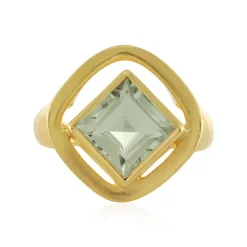 Grüner Amethyst-Silberring