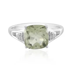 Grüner Amethyst-Silberring