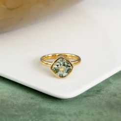 Grüner Amethyst-Silberring