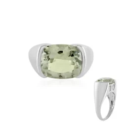 Grüner Amethyst-Silberring